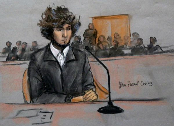 Sketch from "Boston Marathon Bomber", Dzhokhar Tsarnaev hearing.