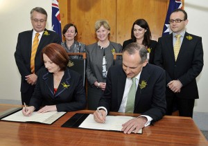 Julia Gillard & Bob Brown by Green MPs / Creative Commons