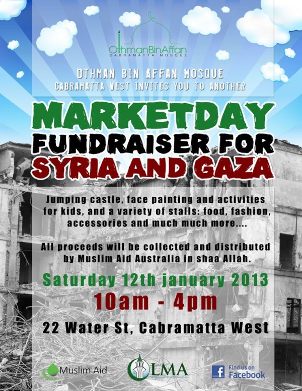 Market fundraiser for Syria and Gaza