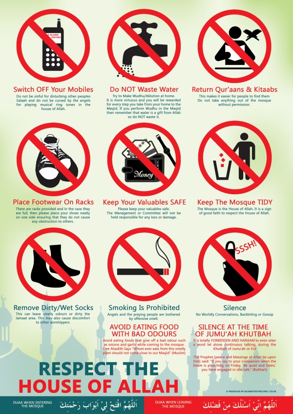 Respect the mosque rules poster