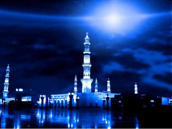 masjid-nabvi-night