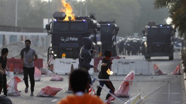 Protesters and police clash in Bahrain