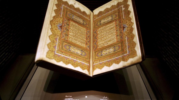 Pages from a copy of the Koran dated back to 1284 are displayed at an exhibition in the newly opened Museum of Islamic Art in Doha