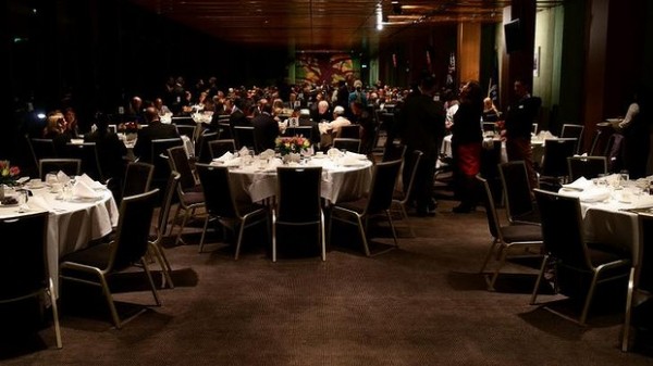 Empty tables at Iftar dinner at NSW Parliament House