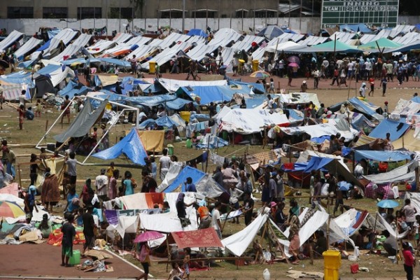 Evacuees stay at makeshift shelters in a sports stadium turned into an evacuation centre for residents displaced in Zamboanga city