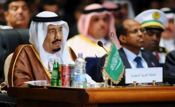 Saudi King Salman attends the opening meeting of the Arab Summit in Sharm el-Sheikh