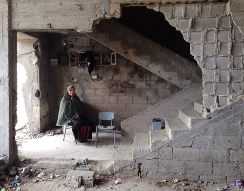 With Few Choices, Gaza Family Makes Bombed-Out Shell Its Home