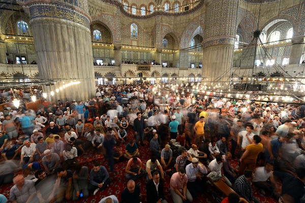 Blue Mosque in Istanbul during celebrations of Eid al-Fitr. [Ozan Kose/AFP Photo]