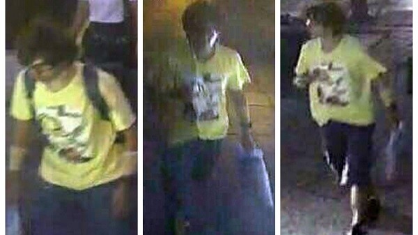 Stills from CCTV footage of the suspected bomber.