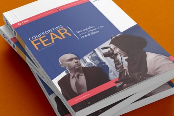 Copies of Confronting fear, a report examining Islamophobia and its impact in the U.S. Photo courtesy of CAIR