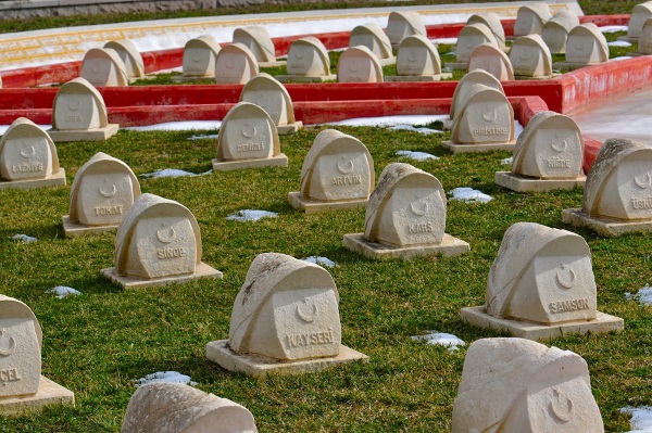 A Turkish cemetery.