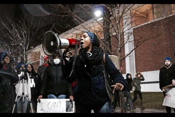 Tawqa Brookins Leading Rutgers University Protest – Source: MuslimARC #BlackLivesMatter Toolkit