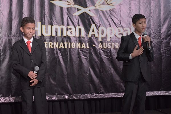 Two orphan brothers from Jordan, Mohammad and Ibrahim Owaimer, sponsored by Human Appeal, performed a heart-wrenching song about having a father figure in their lives.